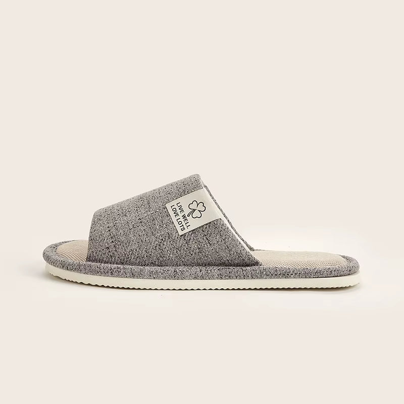 Home Linen Slippers for Men in Spring&Autumn Comfortable Bedroom Open-Toed&Breathable Slippers Men'S & Women'S Shoes Summer