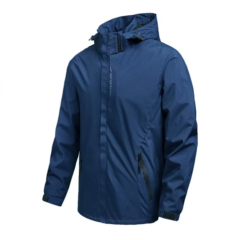 Men'S Waterproof Rain Jacket Lightweight Outer Hooded Outdoor Raincoat Hiking Windproof Jacket Climbing Outdoor Jackets